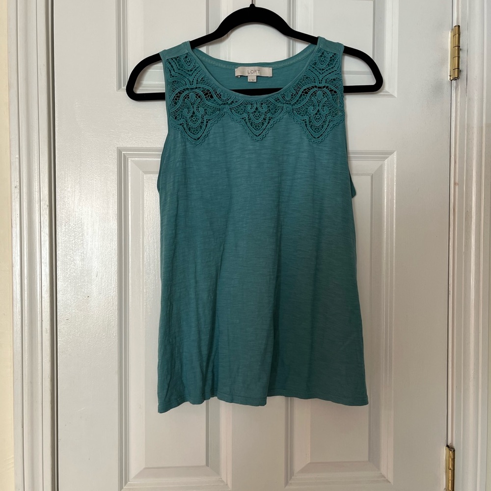 LOFT Medium Turquoise Sleeveless Top